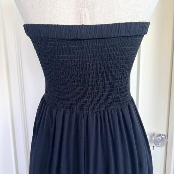 COTTON:ON Black Smocked Strapless High Low Midi Dress Size M - Picture 8 of 11